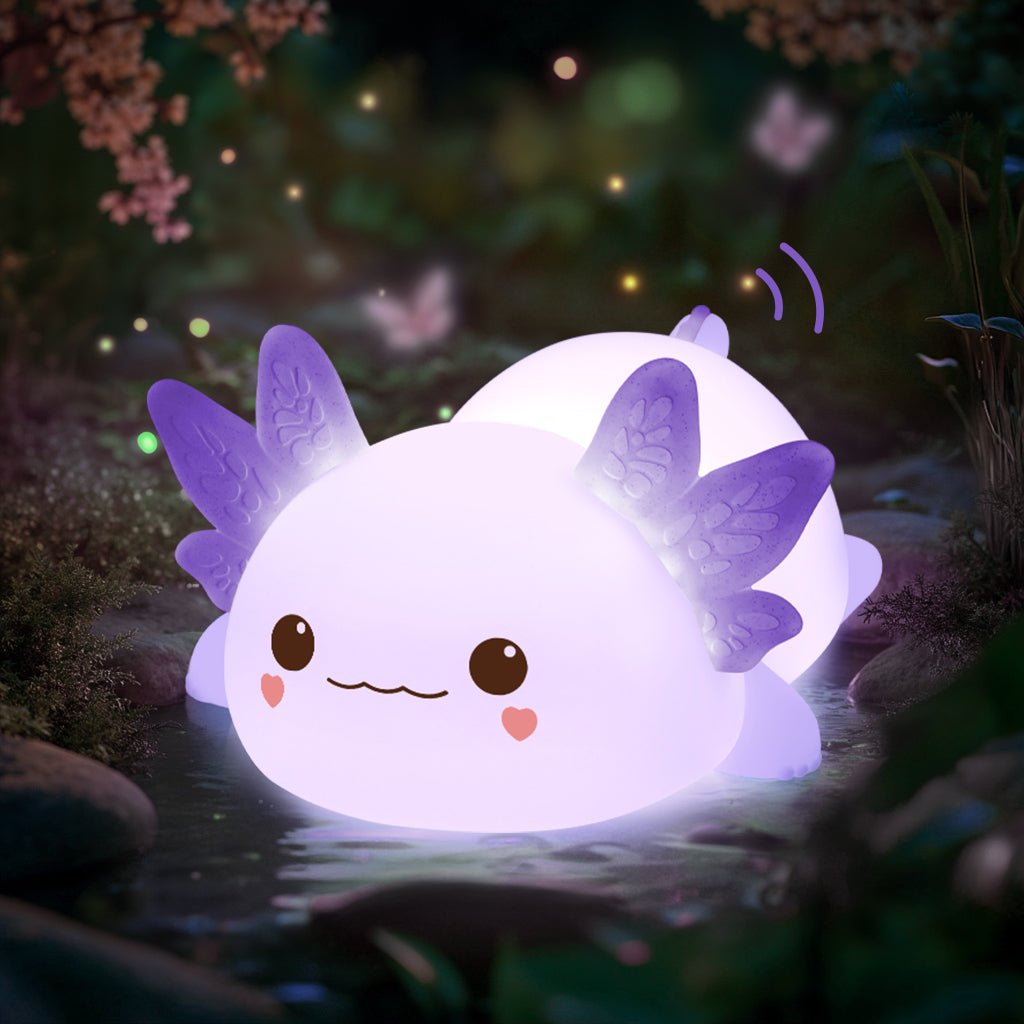 Axolotl Purple 2025 Exclusive Design Squishy Silicone LED Night Light - Perfect Gift for Kids and Girls
