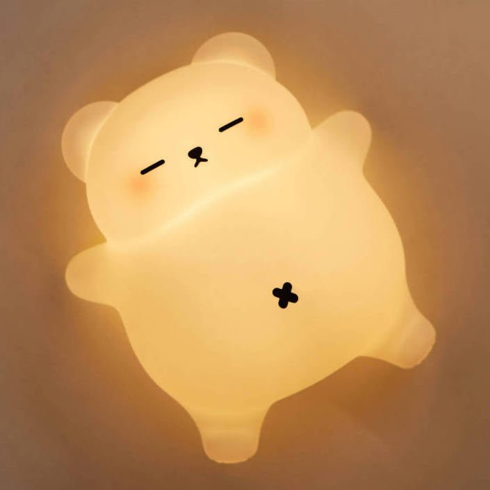 Breathing Bear Snuggly  Squishy Silicone Sleeping Companion Sound LED Night Light Perfect Gift