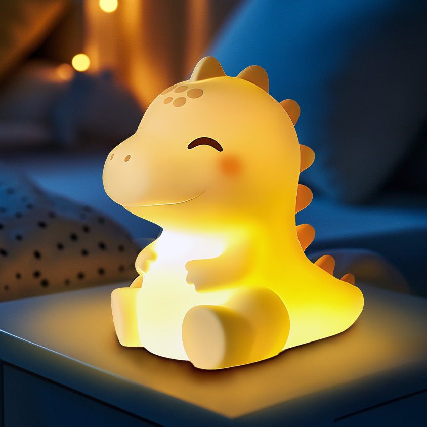 Squishy Silicone Cute T-Rex LED Night Light - Perfect Gift for Kids and Girls