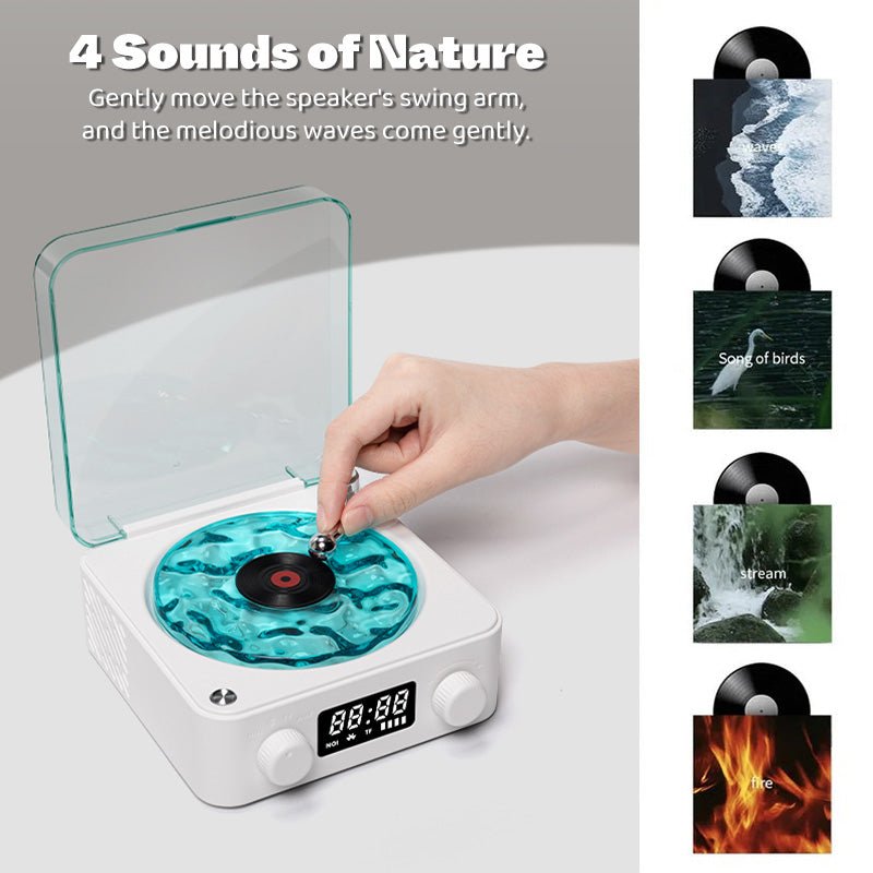 Giradischi Waves – Lettore Vinile Bluetooth Con Proiezione D'acqua E Suoni Della Natura
