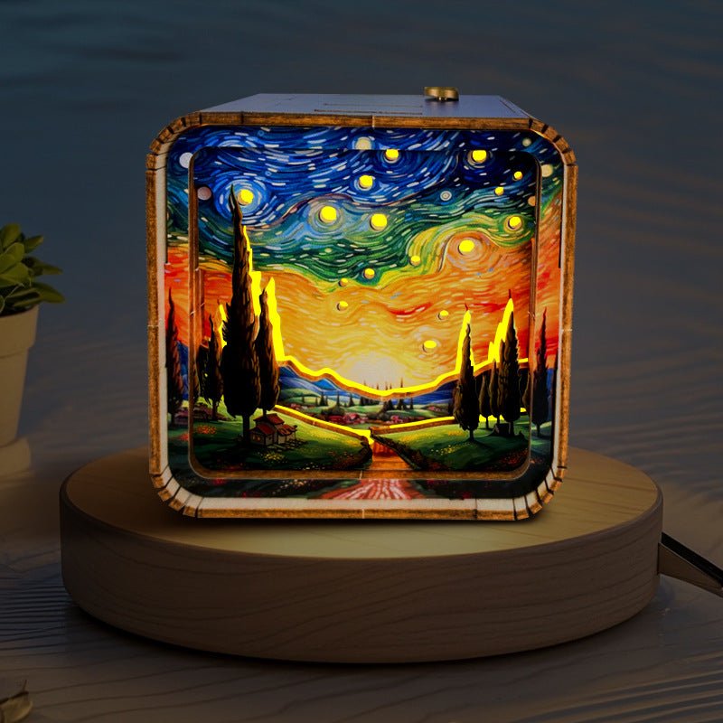 3D Wooden Puzzle Starry Sky Night Light DIY Decoration - Perfect Creative Gift