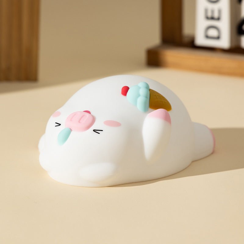 Squishy Silicone Lying Piggy LED Night Light - Perfect Gift for Kids and Girls